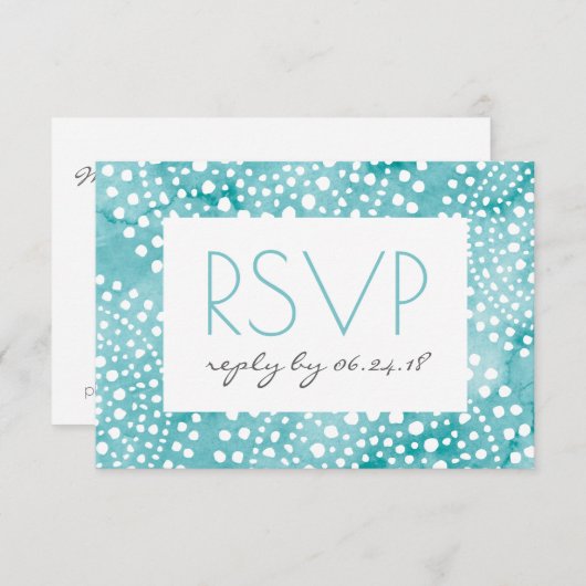 Turquoise Waterverf Bali Boho RSVP (Voorkant / Achterkant)