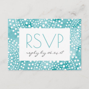 Turquoise Waterverf Bali Boho RSVP Kaartje
