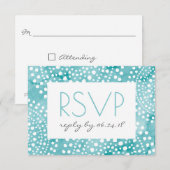 Turquoise Waterverf Bali Boho RSVP Kaartje (Voorkant / Achterkant)