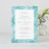 Turquoise Waterverf Bali Boho Wedding Kaart (Staand voorkant)