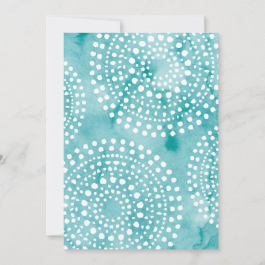 Turquoise Waterverf Bali Boho Wedding Kaart (Achterkant)