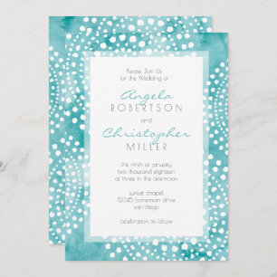 Turquoise Waterverf Bali Boho Wedding Kaart