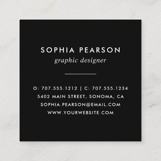 Turquoise Waterverf Blot Vierkante Visitekaartje (Achterkant)