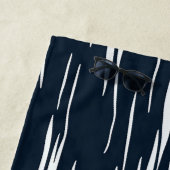 Turquoise Waterverf Brush Stroke Stranddeken Strandlaken (In situ)