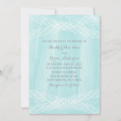 Turquoise Waterverf Deco Wedding Invite Kaart (Voorkant)