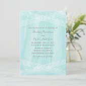Turquoise Waterverf Deco Wedding Invite Kaart (Staand voorkant)
