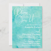 Turquoise Waterverf Elegant Typografie Wedding 2 Kaart (Voorkant)