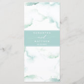 Turquoise Waterverf, Elegant Wedding Menu (Achterkant)