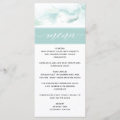 Turquoise Waterverf, Elegant Wedding Menu (Voorkant)