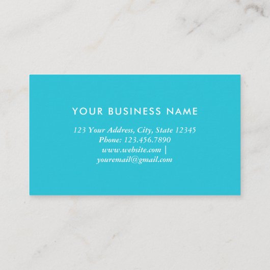 Turquoise Waterverf en Goud Visitekaartje (Achterkant)