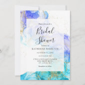 Turquoise Waterverf en Goud Vrijgezellenfeest Kaart (Voorkant)