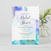 Turquoise Waterverf en Goud Vrijgezellenfeest Kaart (Staand voorkant)