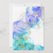 Turquoise Waterverf en Goud Vrijgezellenfeest Kaart (Achterkant)