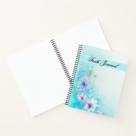 Turquoise Waterverf Floral Faith Journal Notitieboek (Binnen)