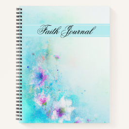 Turquoise Waterverf Floral Faith Journal Notitieboek