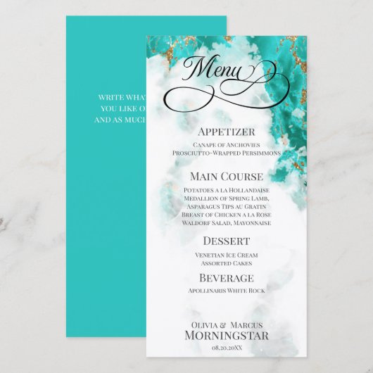 Turquoise Waterverf Geode (Voorkant / Achterkant)