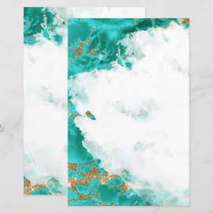Turquoise Waterverf Geode Blank Stationery