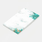 Turquoise Waterverf Geode Post-it Notes (Schuin)
