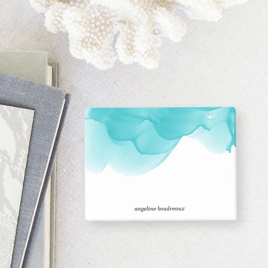 Turquoise Waterverf Gepersonaliseerd Post-it® Notes