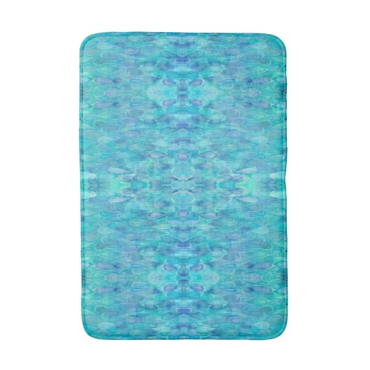 Turquoise Waterverf Kaleidoscope Bath Mat (Voorkant Verticaal)