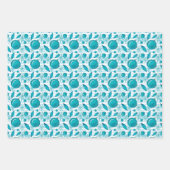 Turquoise Waterverf kerstballen en Snowflake Inpakpapier Vel (Voorkant 2)
