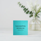 Turquoise Waterverf lederen bruiloft planner Vierkante Visitekaartje (Staand voorkant)
