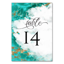 Turquoise Waterverf Marmer Steen Geode BarefootBri Kaart