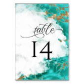 Turquoise Waterverf Marmer Steen Geode BarefootBri Kaart (Achterkant)