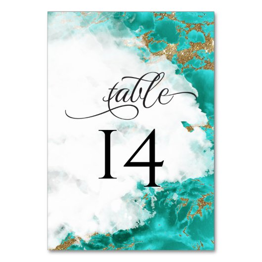 Turquoise Waterverf Marmer Steen Geode BarefootBri Kaart (Achterkant)