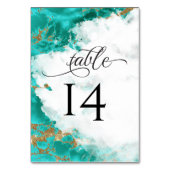 Turquoise Waterverf Marmer Steen Geode BarefootBri Kaart (Voorkant)