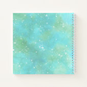 Turquoise Waterverf met witte spatten NOTITIES Notitieboek (Achterkant)