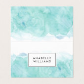 Turquoise Waterverf Modern Artist Visitekaartje (Buitenkant ongevouwen)
