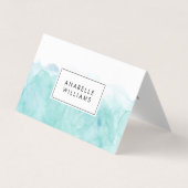 Turquoise Waterverf Modern Artist Visitekaartje (Voorkant)