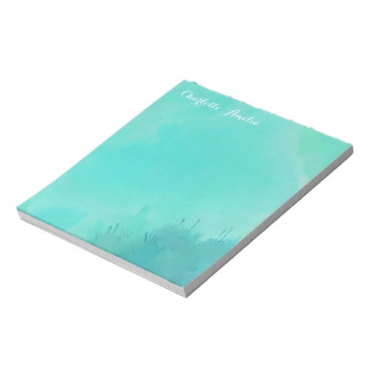 Turquoise Waterverf Notitieblok (Linkerzijde)