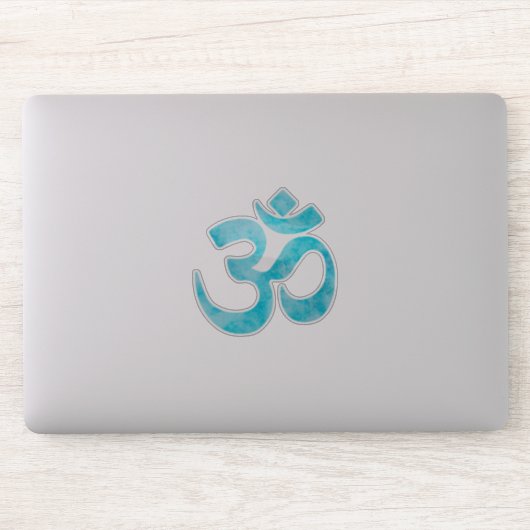 Turquoise Waterverf OM Symbool Sticker (Computer)