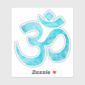 Turquoise Waterverf OM Symbool Sticker (Vel)