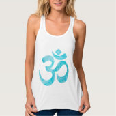 Turquoise Waterverf Om Tanktop (Voorkant)