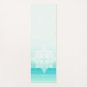 Turquoise Waterverf Ombre Mandala Monogram Yogamat (Voorkant)