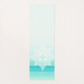 Turquoise Waterverf Ombre Mandala Monogram Yogamat (Achterkant)