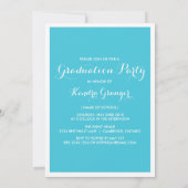 Turquoise Waterverf Overlay Foto Afstuderen Kaart (Achterkant)