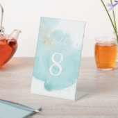 Turquoise Waterverf Pedestal Sign Reclamebord Met Voetstuk (Insitu)