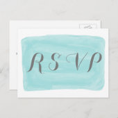turquoise Waterverf response Briefkaart (Voorkant / Achterkant)