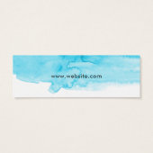 Turquoise Waterverf Splash White Modern Price Labe Mini Visitekaartjes (Achterkant)