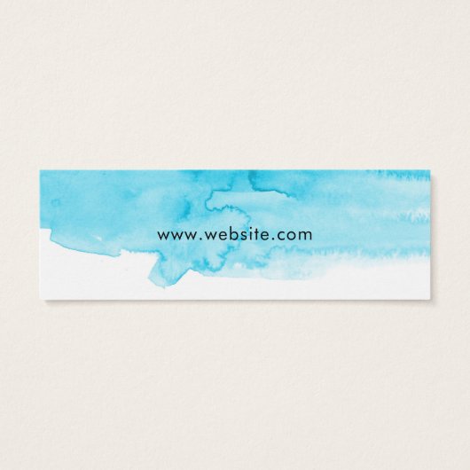 Turquoise Waterverf Splash White Modern Price Labe Mini Visitekaartjes (Achterkant)