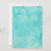 Turquoise Waterverf Typografie Bewaar de Datum Save The Date (Achterkant)
