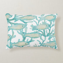 Turquoise Waterverf Vis