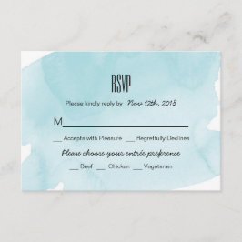 Turquoise Waterverf Wash Bruiloft RSVP Kaart