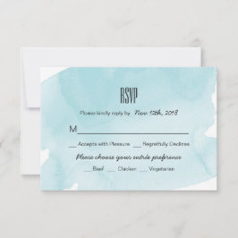 Turquoise Waterverf Wash Bruiloft RSVP Kaart