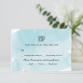 Turquoise Waterverf Wash Bruiloft RSVP Kaart (Staand voorkant)
