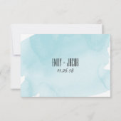 Turquoise Waterverf Wash Bruiloft RSVP Kaart (Achterkant)